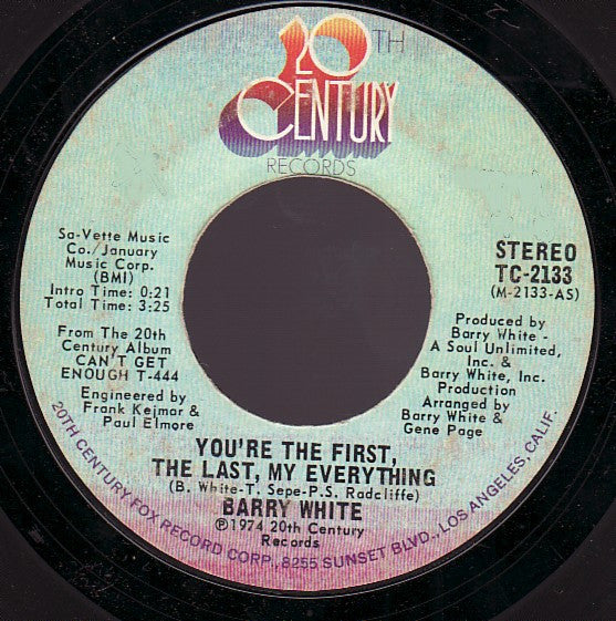 you're the first, the last, my everything (7inch single)