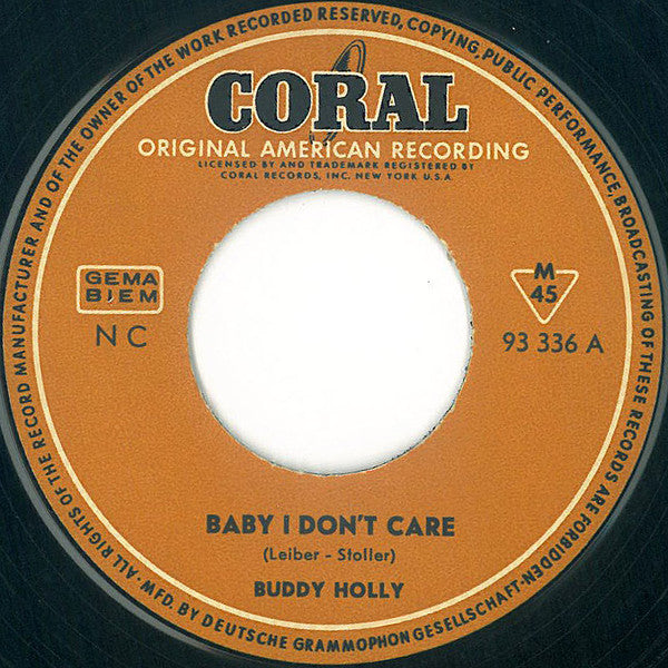 baby i don't care (7inch single)