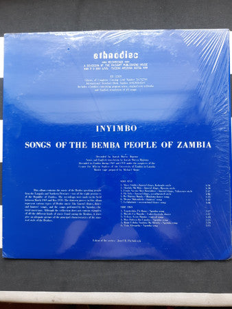 inyimbo: songs of the bemba people of zambia